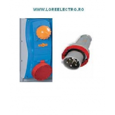 Priza si fisa tripolara Antiex , 3P+N+T  pentru zona 2 Gaze 10A ( 3G ) si zona 22 prafuri 16 A ( 2D ) COD: priza 400146EX   stecher 477423EX