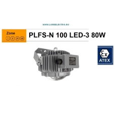 PLFS-N 100 LED-3 CORP ILUMINAT ANTIEX LED 80W 10150 LUMENI ZONA 1, ZONA 2 GAZE, RESPECTIV ZONA 21, 22 PRAFURI EXPLOZIBILE, TEPEX