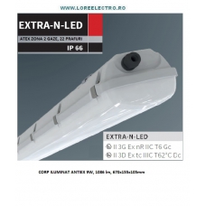 EXTRA-N-LED 9W CORP ILUMINAT ANTIEX CU LED 9W ECHIVALENT 2X18W PENTRU ZONA 2 GAZE SI ZONA 22 PRAFURI, IP66,