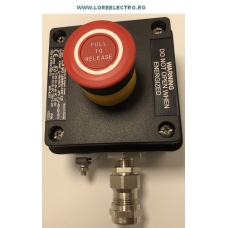 SKX12/34 - MSRU -1  BUTON CIUPERCA ANTIEX REVENIRE PRIN TRAGERE GRUPA II 2G EX, 16A, IP66, Ui 400V/AC, 1 X PRESETUPA METALICA M25X1,5 PENTRU CABLURI ARMATE,