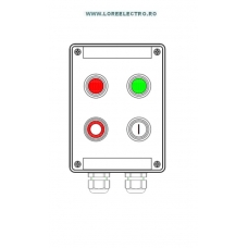 SKX 15/1 CUTIE DE COMANDA CU 2 BUTOANE ANTIEX START STOP, 2 LAMPI SEMNALIZARE ROSU VERDE PENTRU ZONA 1, 1NO + 1NC, 2 X M25 POLIAMIDA