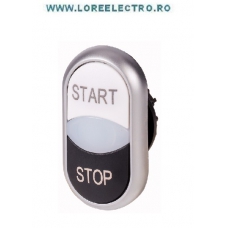 M22-DDL-WS-GB1/GB0 Cap buton comanda dublu alb-negru , start-stop , MOELLER EATON