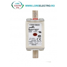 170M1562D Siguranta fuzibila ultrarapida MPR 32A, NH 000, curba ardere gR, 690 V AC, capacitate de rupere 200 kA, Eaton Bussmann