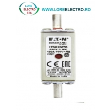 170M1567D Siguranta fuzibila ultrarapida MPR 100A, NH 000, curba ardere aR, 690 V AC, capacitate de rupere 200 kA, Eaton Bussmann