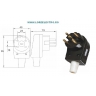 STECHER TRIFAZAT 16A 380V 5 PINI, NEGRU, PENTRU CROITORII