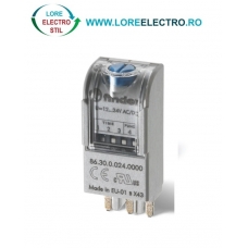 86.30.8.120.0000 MODUL DE TEMPORIZARE 0,05S .. 100H, TENSIUNE 110V .. 125V AC BI FUNCTIE ( AI ON DELAY, DI - INTERVAL ) FISABIL CU SOCLU RELEU FINDER