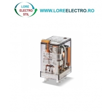 55.32.8.024.0040 releu intermediar cu 2 contacte, 10A Finder, 8 pini, tensiune bobina 24V ac