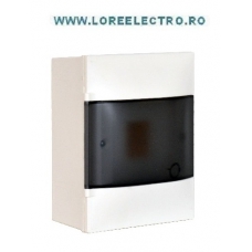 134218 TABLOU ELECTRIC 8 MODULE MONTAJ APARENT, CUTIE DE PLASTIC CU USA TRANSPARENTA, LEGRAND
