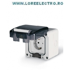 137.6507 PRIZA SCHUKO 16A MONTAJ APARENT CU PROTECTIE LA UMEZEALA SI PRAF IP66 SCAME