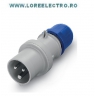 213.1633 FISA INDUSTRIALA, STECHER MONOFAZAT 16A, 2P+E, 6H 230V IP 44 SCAME