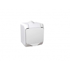 WDE000541 PRIZA SIMPLA APARENTA 16A, 230V AC CU CAPAC CULOARE ALB, IP44, SCHNEIDER