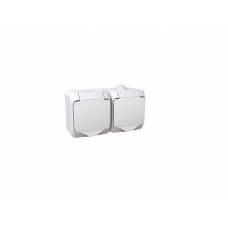 WDE000523 PRIZA DUBLA APARENTA 16A, 230V AC CU CAPAC CULOARE ALB, IP44, SCHNEIDER Electric