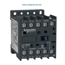 LC1K0610F7 MINI CONTACTOR 6A, 3POLI, 1NO, TENSIUNE BOBINA 110V AC, SCHNEIDER ELECTRIC