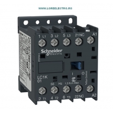 LC1K0901B5 MINI CONTACTOR 9A, 3 POLI, 1 NC, TENSIUNE BOBINA 24V AC 50 HZ, SCHNEIDER ELECTRIC