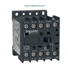 LP1K1201BD MINI CONTACTOR 12A, 3 POLI, 1NC, TENSIUNE BOBINA 24V DC, SCHNEIDER ELECTRIC