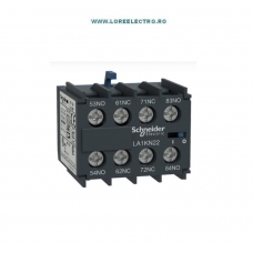 LA1KN22 BLOC CONTACTE AUXILIARE FRONTALE 2NO + 2NC PENTRU MINI CONTACTOARE SCHNEIDER LC1K, LP1K,