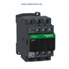 LC1D12BD CONTACTOR 12A, 5,5KW, 3 POLI, 1NO+1NC BOBINA 24V DC CONSUM 5,4W, SCHNIEDER ELECTRIC