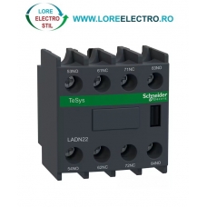 LADN22 BLOC CONTACTE AUXILIARE FRONTALE 2NO + 2NC PENTRU CONTACTOARE LC1D SCHNEIDER