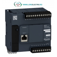 TM221C16T AUTOMAT PROGRAMABIL MODICON M221 CU 16 LOGIC I/O, IESIRI SOURSE TRANZISTOR, TENSIUNE ALIMENTARE 24V DC, SCHNEIDER ELECTRIC