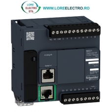TM221CE16T AUTOMAT PROGRAMABIL MODICON M221 CU 16 LOGIC I/O, 7 IESIRI SOURSE TRANZISTOR, CU ETHERNET, TENSIUNE ALIMENTARE 24V DC, SCHNEIDER ELECTRIC