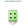 IKA21336 CLEMA DERIVATIE DUBLA CU - AL 2 X 50MM VERDE, CU PRINDERE PE SINA, PRODUCATOR SCHRACK