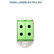 IKA21336 CLEMA DERIVATIE DUBLA CU - AL 2 X 50MM VERDE, CU PRINDERE PE SINA, PRODUCATOR SCHRACK