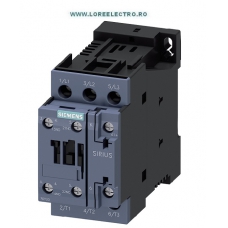 Contactor 5,5KW / 400 V, CONTACTOR 12 A SIEMENS  Sirius COD: 3RT2024-1BB40, tensiune bobina 24V DC, Auxiliar 1NO+1NC, S0