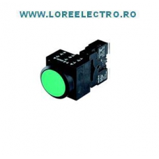 Buton verde cu LED 230V, plat SIEMENS, cod: 3SB3253-0AA41, 22 MM