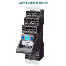 LZS:PT5D5R24 releu miniatura intermediar SIEMENS complet echipat cu soclu si LED, 4 contacte NO, cleme ARC, tensiune 24V AC