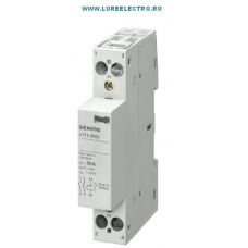 5TT5801-2 Contactor modular Siemens 1NO+1NC 20A, tensiune bobina 24V ac, Montaj pe Sina