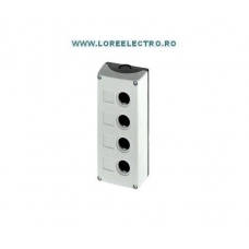 3SB3804-0AA3 CUTIE PLASTIC PATRU MODULE CULOARE GRI, SIEMENS, GAURA BUTON COMANDA 22mm, CONEXIUNE CABLU 1XM20