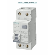 5SU1656-1KK06, RCBO Siguranta Diferentiala Combinata SIEMENS 6A, tip AC, 1P+N, 300mA, curba C, 6kA, cod 5SU16561KK06