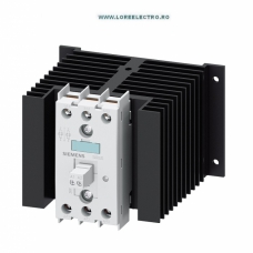 3RF2450-1AB55 CONTACTOR STATIC ELECTRONIC TRIFAZAT 50A CONTROL 2 FAZE, SIEMENS, TENSIUNE DE FORTA 48V .. 600V AC, TENSIUNE DE COMANDA 230V AC CU RADIATOR