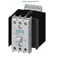 3RF2420-1AC45 CONTACTOR STATIC ELECTRONIC TRIFAZAT 20A CONTROL 3 FAZE, SIEMENS, TENSIUNE DE FORTA 48V .. 600V AC, TENSIUNE DE COMANDA 4 .. 30V DC CU RADIATOR