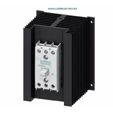 3RF2450-1AC45 CONTACTOR STATIC ELECTRONIC TRIFAZAT 50A CONTROL 3 FAZE, SIEMENS, TENSIUNE DE FORTA 48V .. 600V AC, TENSIUNE DE COMANDA 4 .. 30V DC CU RADIATOR