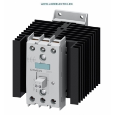 3RF2430-1AC55 CONTACTOR STATIC ELECTRONIC TRIFAZAT 30A CONTROL 3 FAZE, SIEMENS, TENSIUNE DE FORTA 48V .. 600V AC, TENSIUNE DE COMANDA 230V AC CU RADIATOR