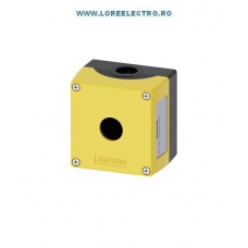 3SU1801-0AA00-0AA2 CUTIE GALBENA DIN PLASTIC 1 POST, PENTRU BUTON URGENTA SIEMENS,