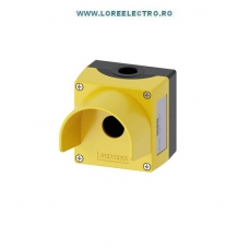 3SU1851-0AA00-0AC2 CUTIE GALBENA DIN PLASTIC CU GULER DE PROTECTIE, 1 POST, PENTRU BUTON URGENTA SIEMENS,