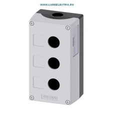 3SU1803-0AA00-0AB1 CUTIE GRI DIN PLASTIC 3 POSTURI DE COMANDA SI LOC ETICHETA, PENTRU BUTOANE SIEMENS SIRIUS ACT