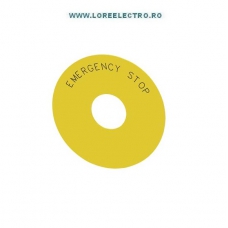 3SU1900-0BC31-0DA0 ETICHETA GALBENA PENTRU BUTON CIUPERCA INSCRIPTIE EMERGENCY STOP SIEMENS