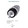 3SU1050-4BL01-0AA0 Cap cheie de comanda 3 pozitii cu retinere 1 - 0 - 2, metal, cu Cheie RONIS SB30, Cu scoatere cheie pe pozitia 0, Siemens, Sirius Act, 22mm