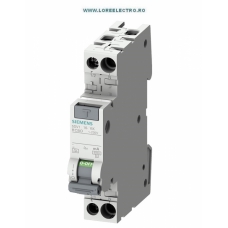 5SV1616-1KK10, Siguranta Diferentiala SIEMENS 10A, 1P+N intr-un Modul, 300mA, curba C, 6kA, tip AC, cod 5SV16161KK10