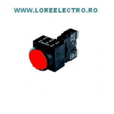 Buton rosu cu LED 230V, plat SIEMENS, cod: 3SB3254-0AA21, 22 mm