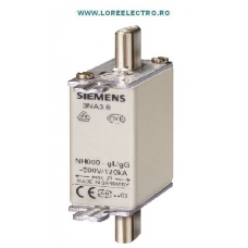 3NA3824 Siguranta fuzibila Siemens MPR 80A grupa 000, tensiune 500V AC /  250V DC, curba Ardere gG