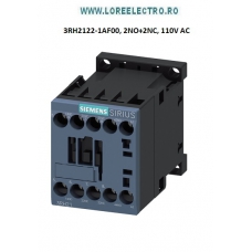 3RH2122-1AF00 RELEU CONTACTOR 6A , 4 POLI, SIEMENS 2 NO + 2 NC, SIRIUS, TENSIUNE BOBINA 110V AC