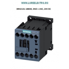 3RH2131-1BB40 RELEU CONTACTOR 6A , 4 POLI, SIEMENS 3 NO + 1 NC, SIRIUS, TENSIUNE BOBINA 24V DC