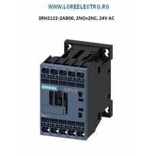 3RH2122-2AB00 RELEU CONTACTOR 6A , 4 POLI, SIEMENS 2 NO + 2 NC , SIRIUS, TENSIUNE BOBINA 24V AC CU CLEME ARC ( CAGE CLAMP)