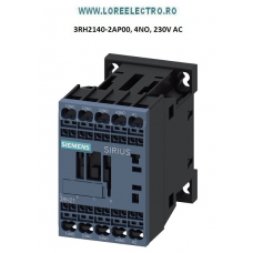 3RH2140-2AP00 RELEU CONTACTOR 6A , 4 POLI, SIEMENS 4 NO , SIRIUS, TENSIUNE BOBINA 230V AC CU CLEME ARC ( CAGE CLAMP)