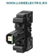 3SB3400-1PB SUPORT BUTON SI LAMPA SIEMENS CU LED ROSU INTEGRAT PENTRU SEMNALIZARE, TENSIUNE 24V AC / DC