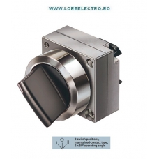 3SB3500-2DA11 CAP CHEIE COMANDA METALICA NEAGRA 3 POZITII 1 - 0 - 2 SIEMENS SIRIUS CU RETINERE